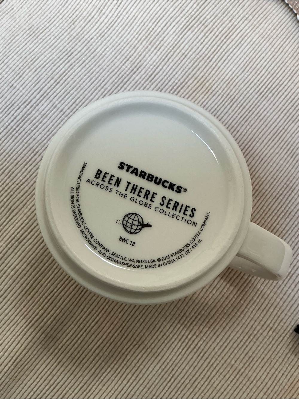 Starbucks White Mug with Blue and Green Mackinac Bridge Graphic - Picture 2 of 5